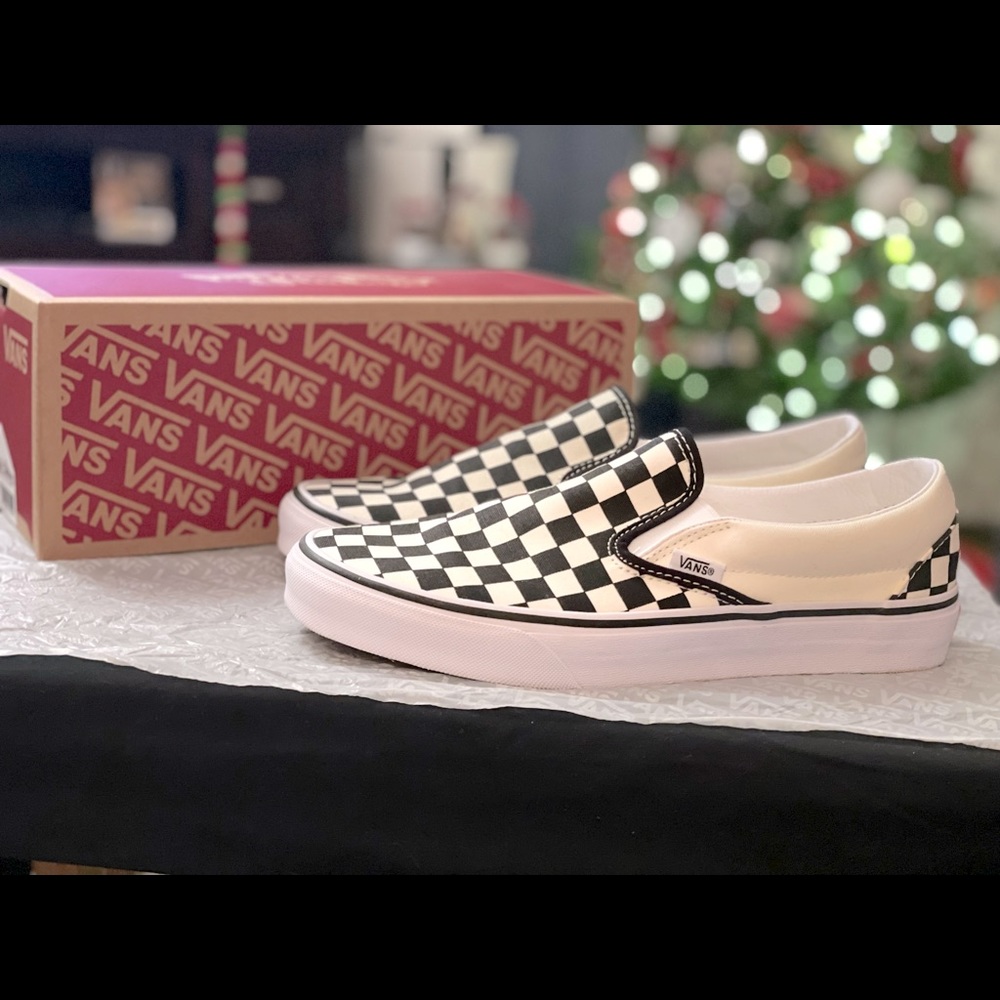 VANS classic slip-on white checkerboard